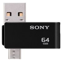Флеш-накопитель Sony 64ГБ (USM64SA2/B) с двумя разъемами (USB Type A и microUSB)