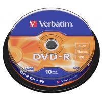 Диск DVD-R Verbatim 4.7Gb 16x AZO 10 шт. cake box (43523)