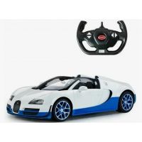 Машинка на радиоуправлении Rastar 70400W Bugatti Veyron 16.4 Grand Sport Vitesse (1:14, 32см). Двери НЕ открываются. Свет фар. Белая с синим